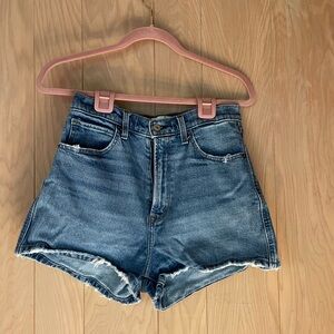 Abercrombie & Fitch Medium Blue High-Rise Denim Shorts